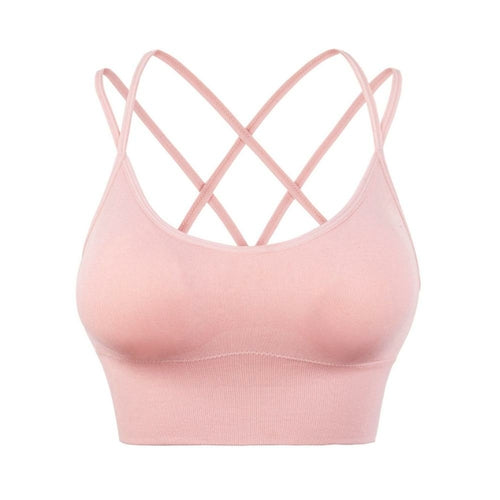 Sport Bras Cross Back Padded Cross Cropped Bras for Yoga Fitness