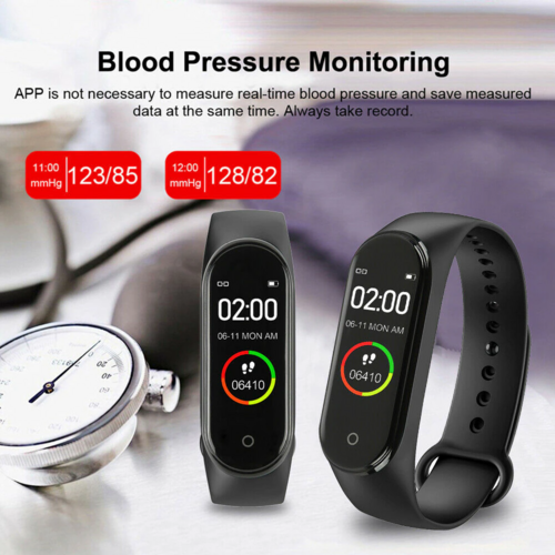 M4 Smart Watch Band Blood Pressure Bracelet Wristband Fitness Tracker