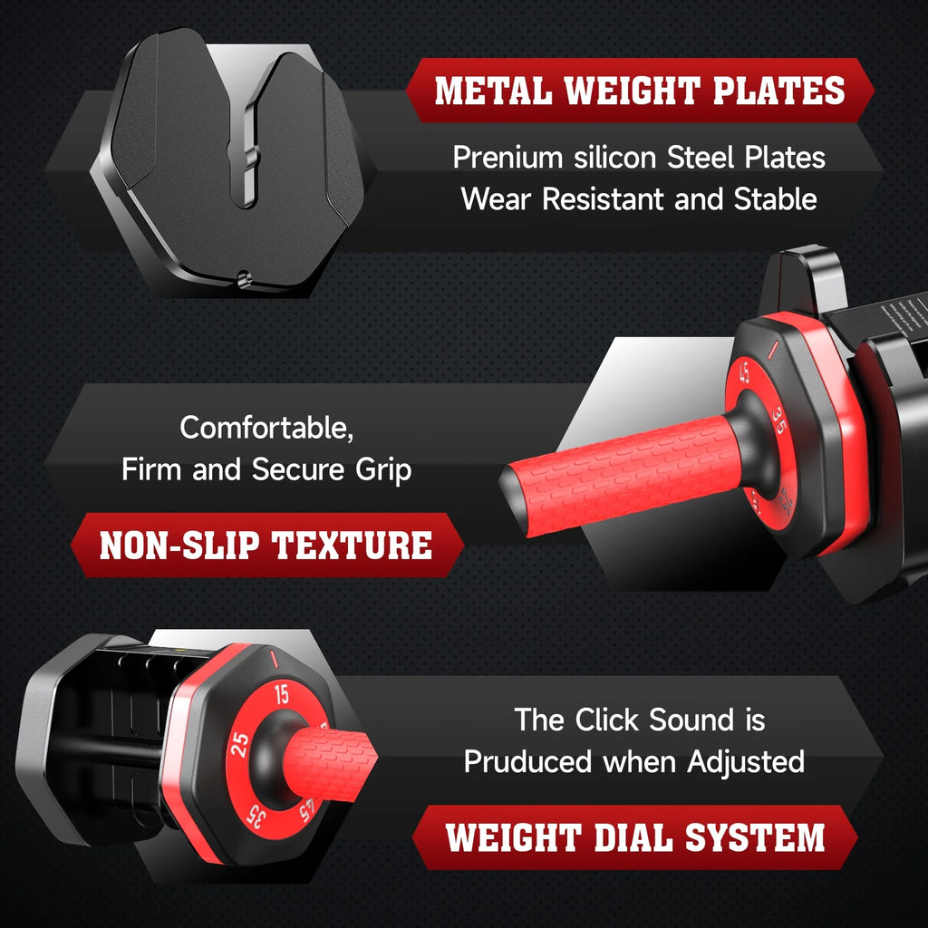 110LB Adjustable Dumbbells with High Quality Tray 15Lb to 55Lb Adjustable Dumbbell for Home Gym Exercise Equipment, ‌‌Christmas Gift