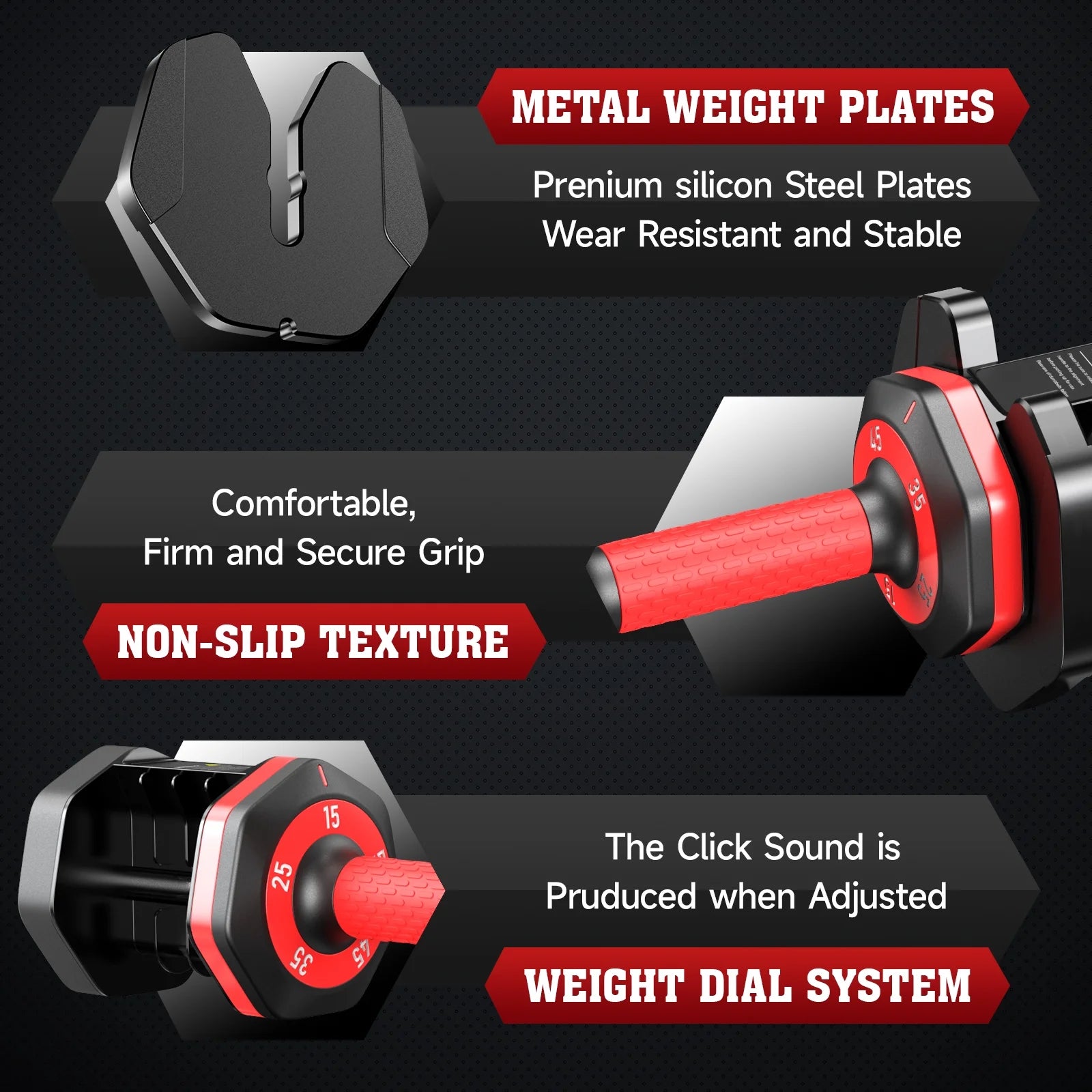 110LB Adjustable Dumbbells with High Quality Tray 15Lb to 55Lb Adjustable Dumbbell for Home Gym Exercise Equipment, ‌‌Christmas Gift