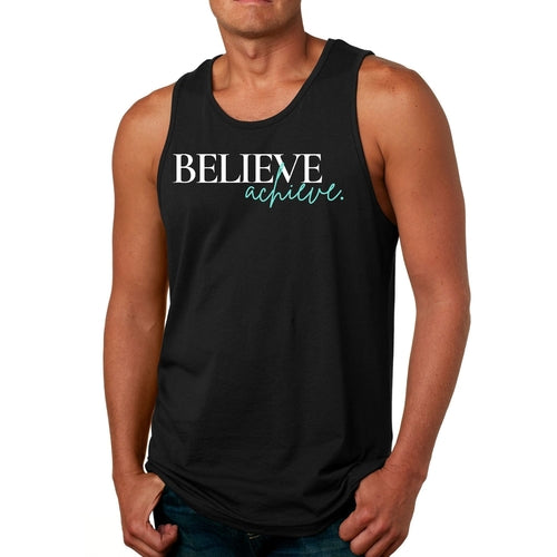 Mens Fitness Tank Top Graphic T-shirt Believe and Achieve