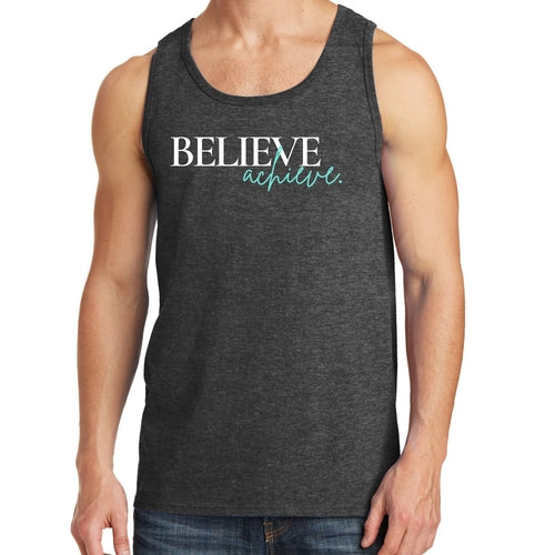 Mens Fitness Tank Top Graphic T-shirt Believe and Achieve