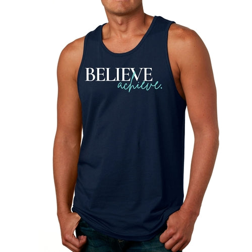 Mens Fitness Tank Top Graphic T-shirt Believe and Achieve