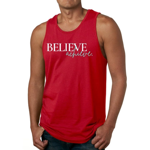 Mens Fitness Tank Top Graphic T-shirt Believe and Achieve