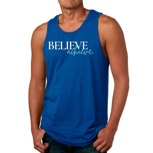 Mens Fitness Tank Top Graphic T-shirt Believe and Achieve