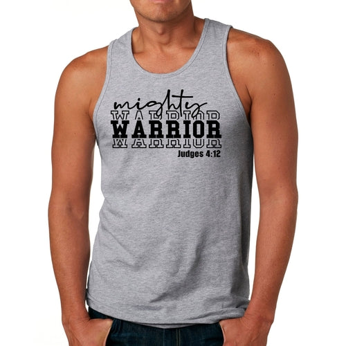 Mens Fitness Tank Top Graphic T-shirt Mighty Warrior Black